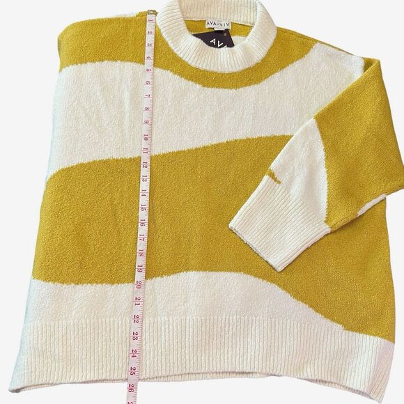 NWT Ava & Viv Sweater Women's Plus Size 2X Lime Swirl Knit Pullover Cozy New - Picture 12 of 14